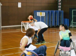 選手が練習